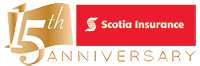 Scotia Insurance 15th Anniversary badge.